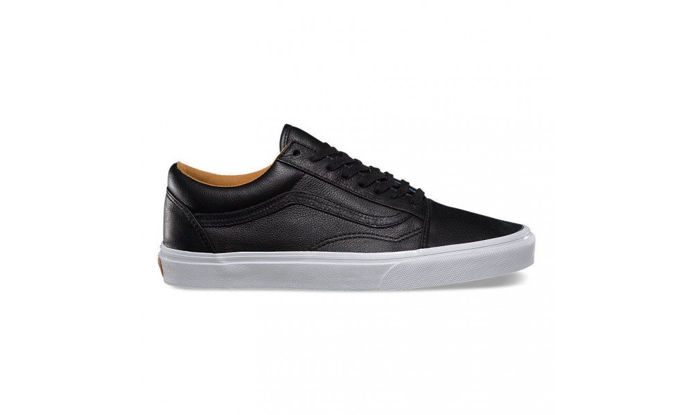 Mens black leather cheap vans old skool